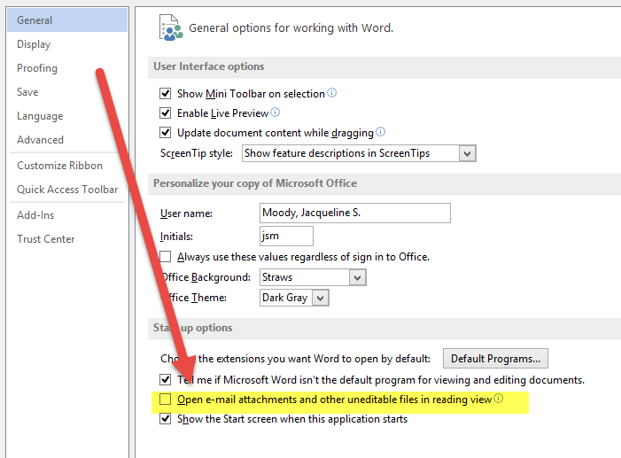 turn-off-reading-mode-in-word-2013