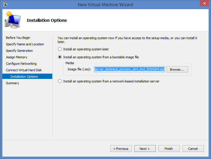 Select Windows Server Technical Preview Media