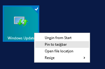 How to Pin Windows Update to the Task Bar