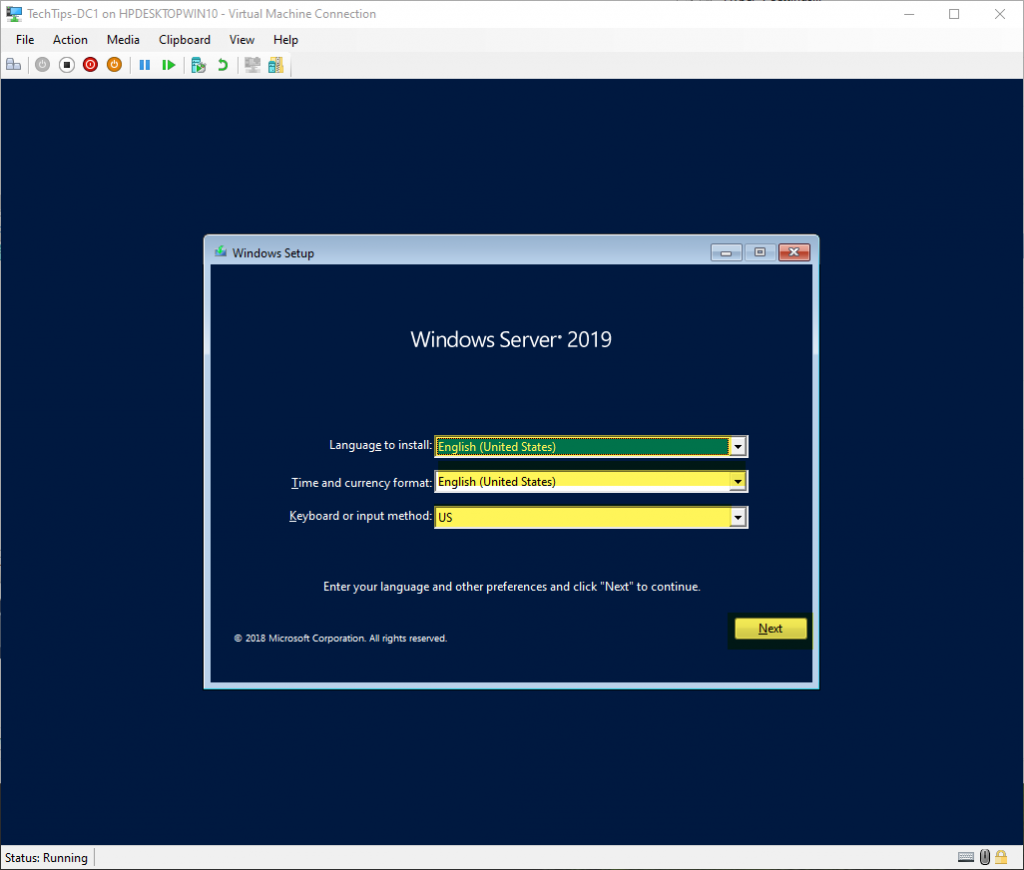 Set windows server regional settings