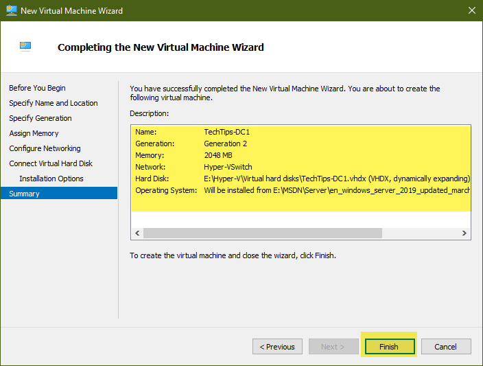 Install Active Directory in Hyper-V on Windows Server 2019: Part 1 Setup and Configure Hyper-V