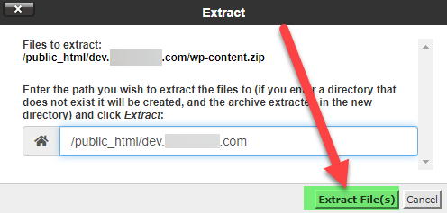 Extract Wp-content