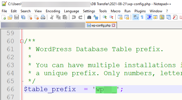 Get Table Prefix
